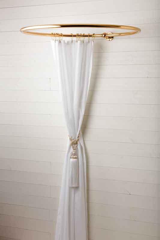Round Shower Curtain Holder 70 Cm Brass, Shower Curtain Holder