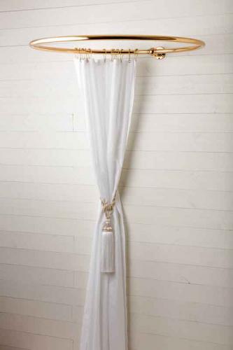 Round shower curtain holder - 90 cm in diameter brass