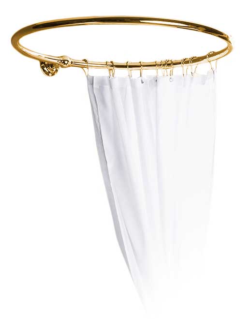 Shower curtain holder - Round 80 cm brass