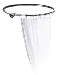 Gammaldags rund duschdraperihållare - 80 cm krom - gammal klassisk stil - Sekelskifte