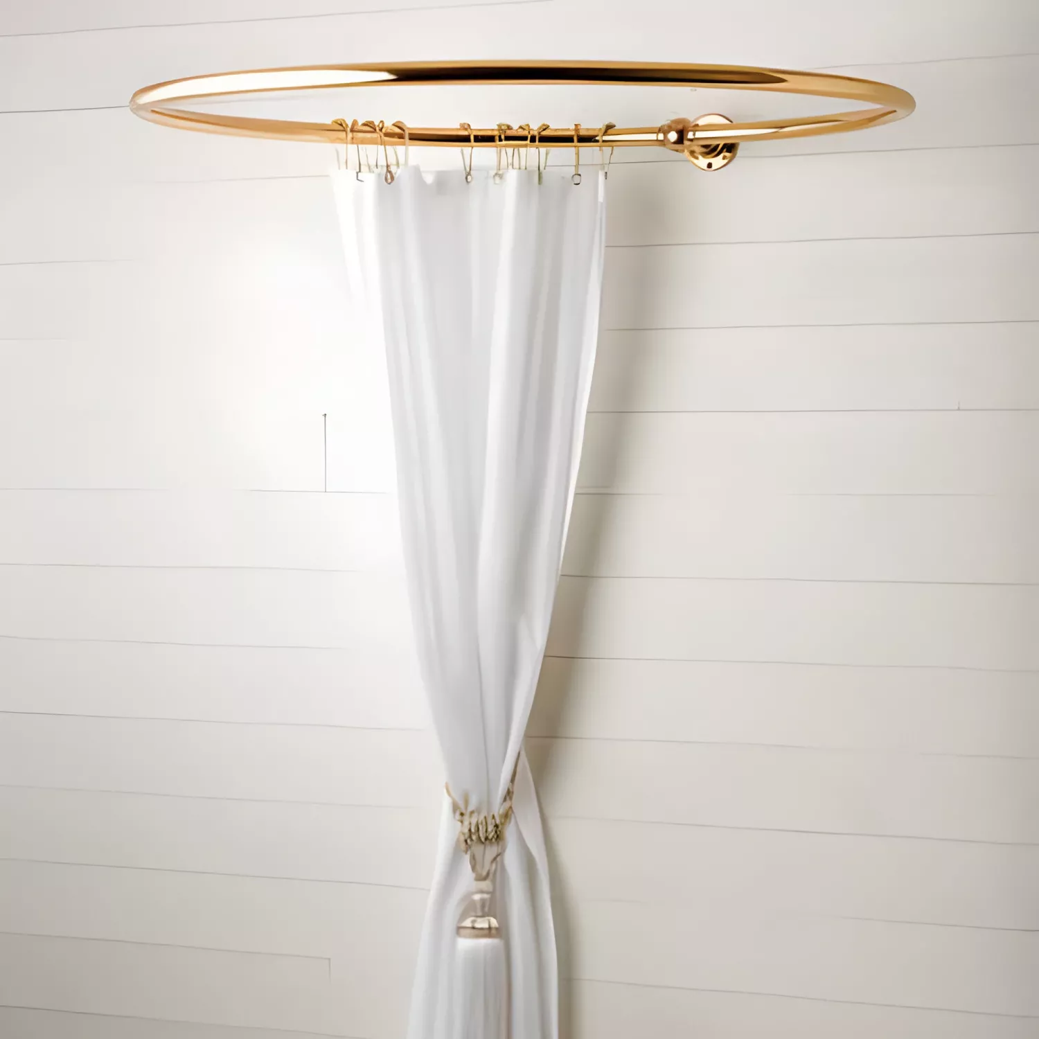 Circular top shower curtain