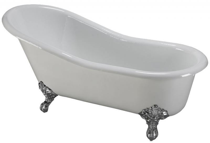 Badkar - Versailles vit gjutjärn 137 imperialfötter - sekelskifte - gammal stil - retro