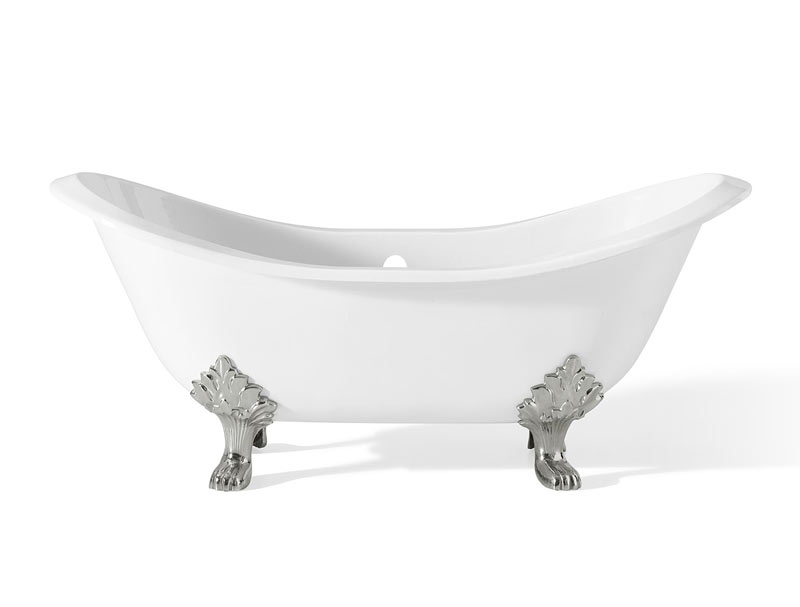 Gusseisen Badewanne - Antique auf Löwenfußfüßen (Chrom)