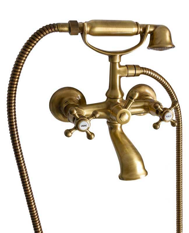 Badekar- og dusjbatteri med hånddusj - Kensington bronse - arvestykke - gammeldags dekor - klassisk stil - retro