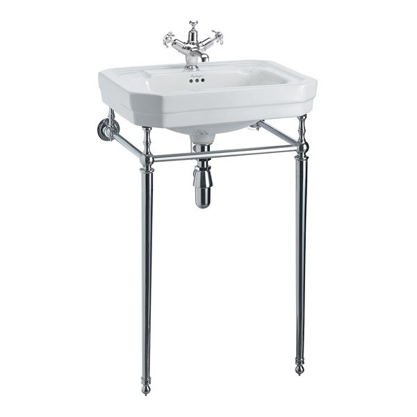 Wash Basin - Burlington Victorian 56 cm with chrome stand - old style - oldschool interior - old fashioned