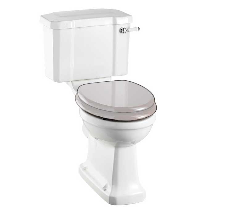 WC – Burlington-Toilette, schmaler Spülkasten, erhöhtem Unterteil