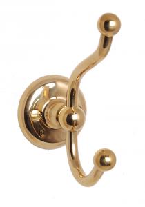 Clothes hook Haga - Double - Brass - oldschool - old fashioned interior - old style