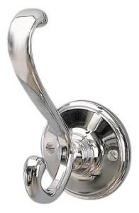 Clothes hook - Double chrome - old fashioned style - oldschool - retro - vintage