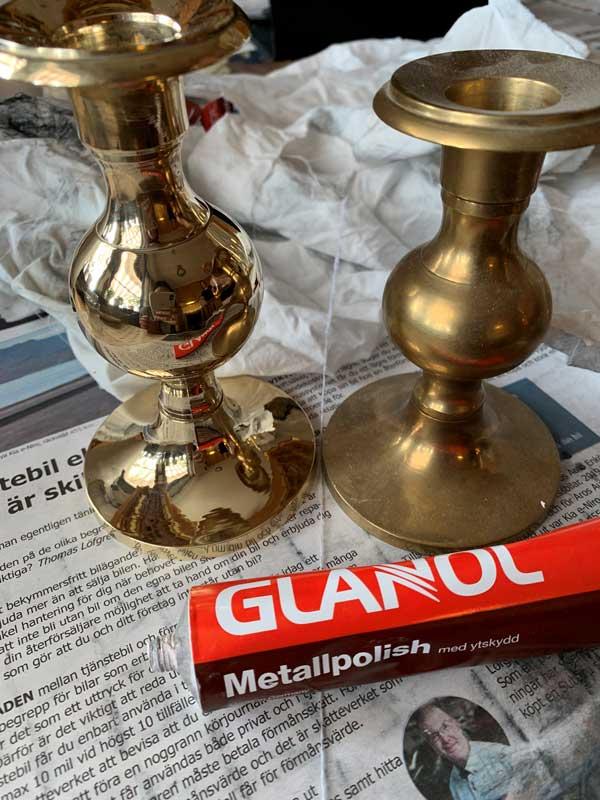 Messingpuss - Metallpuss Glanol 100 ml - arvestykke - gammeldags dekor - klassisk stil - retro - sekelskifte
