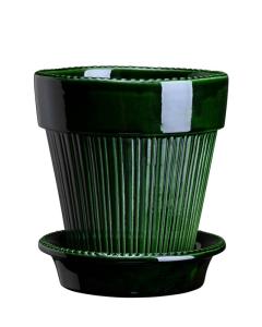 Bergs Potter Tontopf mit Untertasse Montmartre – Grün 16 cm