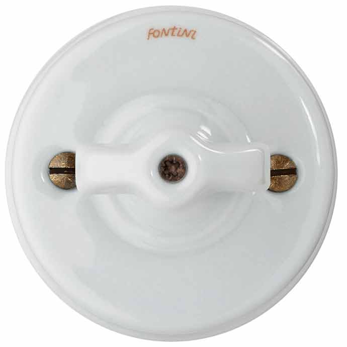 Switch - White porcelain surface mounted - old classic style - vintage interior - old fashioned
