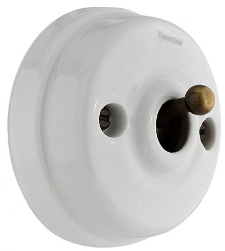 Toggle Switch - Porcelain/bronze, surface mounted