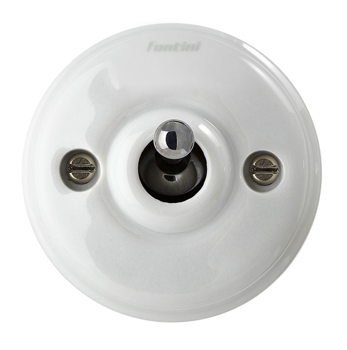 Fontini Dimmer - White Porcelain/Chrome, Surface-Mounted