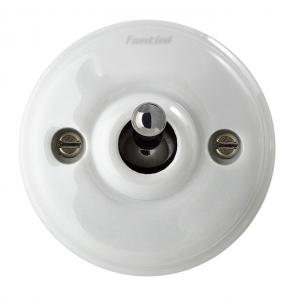 Dimmer Fontini - White porcelain/Chrome surface mounted