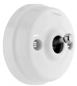Toggle Light Switch - Porcelain/chrome, surface-mounted
