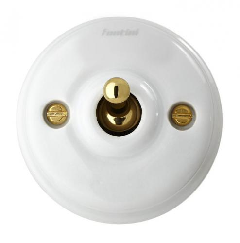 Intermediate Switch - Porcelain/brass, surface mounted