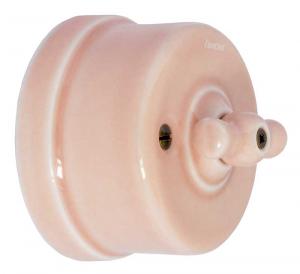 Light Switch - Pink Porcelain - Surface-Mounted