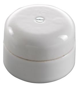 Connection Box - White porcelain 50 mm round - old style - vintage interior - oldschool