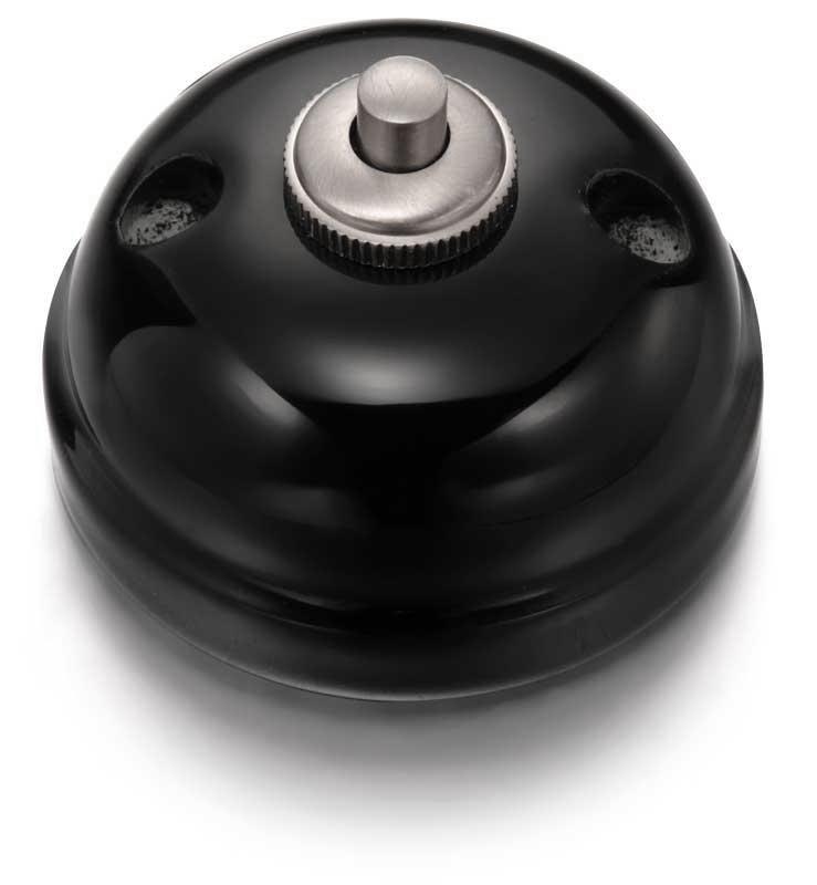 Dimmer Fontini - Push-button black porcelain/nickel, rounded