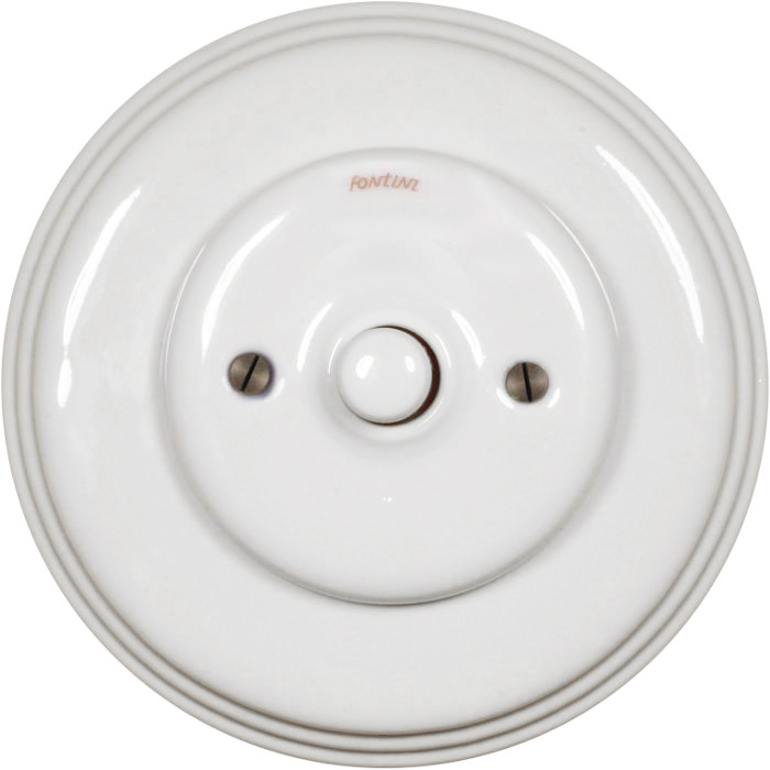 Dimmer Fontini - White porcelain push button