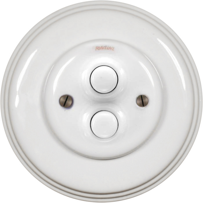 Oldstyle Dimmer Fontini - White porcelain double push button