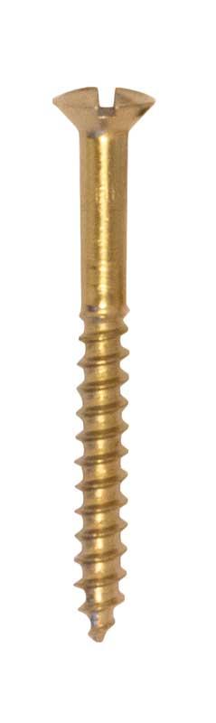 Skruv - Träskruv med rakt mejselspår Mässing TKFS 8 x 1 ½ - gammaldags inredning - klassisk stil - retro - sekelskifte