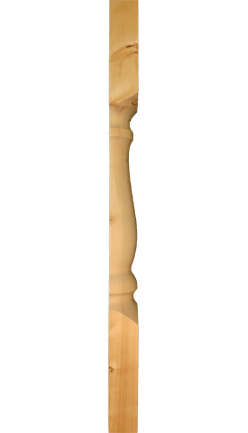 Svarvad stolpe - Halvstolpe furu 1180 x 170 mm - klassisk inredning - gammaldags stil - retro
