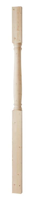 Svarvad pelare - Halvstolpe 2500 x 130 mm - gammaldags inredning - klassisk stil - retro - sekelskifte