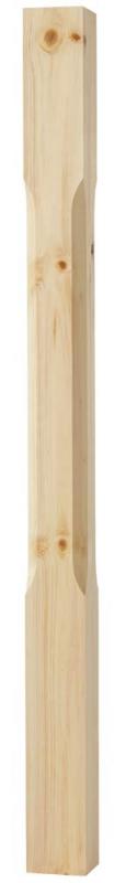 Facetteret stolpe - Gelænderstolpe, 1180 x 85 mm, fyrretræ