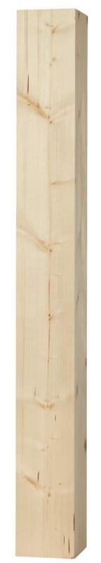 Stople - rett spile 130 x 130 x 1180 mm gran - arvestykke - gammeldags dekor - klassisk stil - retro - sekelskifte