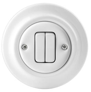 Dimmer - Push-Button White Porcelain - ABB Decento