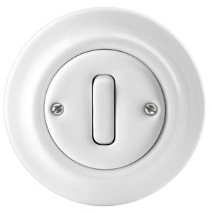 White porcelain light switch (rocker/two-way) - ABB Decento