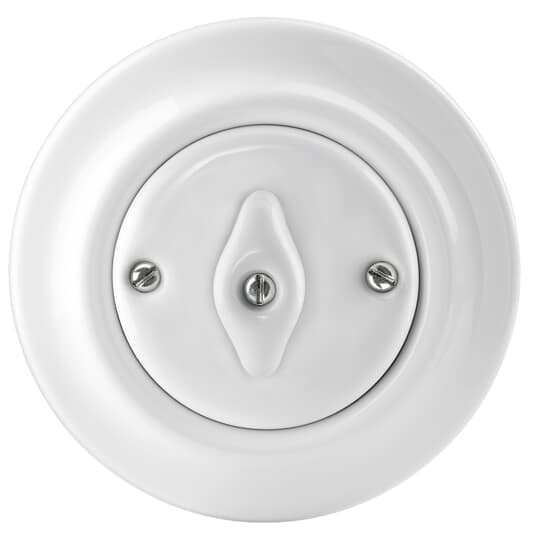 Schalter weißes Porzellan (Wechsel/Drehschalter) - ABB Decento