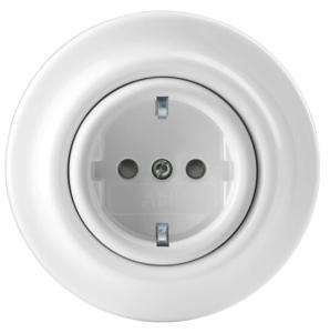 White porcelain schuko socket - ABB Decento