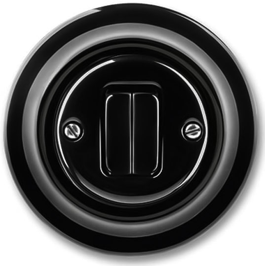 Dimmer - Push-Button Black Porcelain - ABB Decento