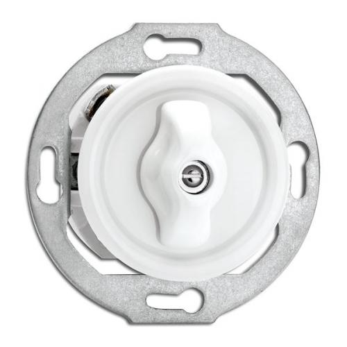 Switch round porcelain without frame - Rotary switch alternation - old fashioned style - classic interior