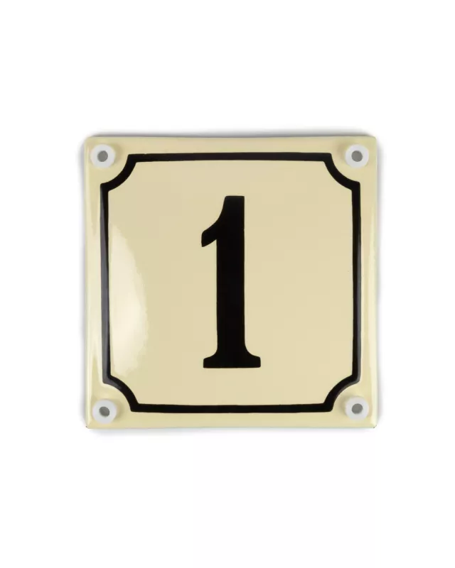Enamel Sign - House Number, 10 x 10 cm (3.94 x 3.94 in)