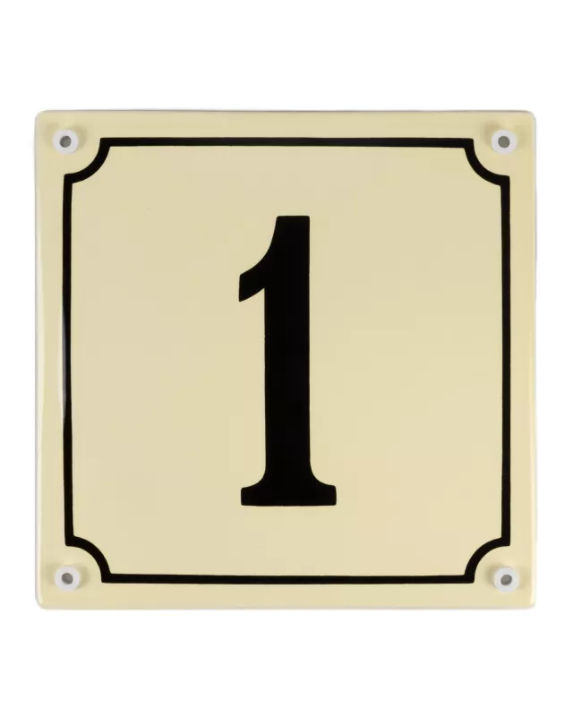 Enamel Sign - House Number, 16 x 16 cm (6.30 x 6.30 in)