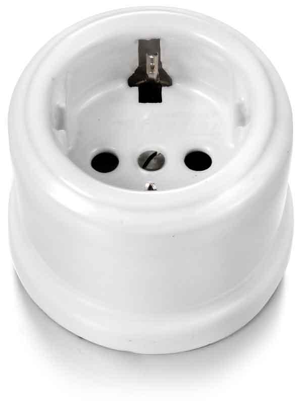 Outlet - White porcelain surface-mounted