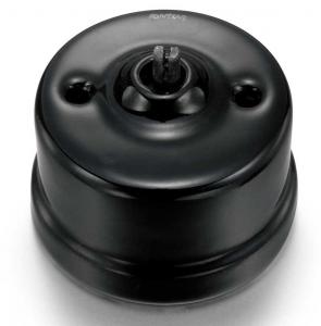 Schalter – Wechselschalter, schwarzes Porzellan ohne Drehknopf