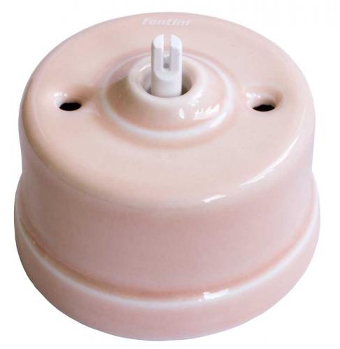 Schalter – Rosa Porzellan ohne Drehknopf (Wechsel-/Aus-/Drehschalter)