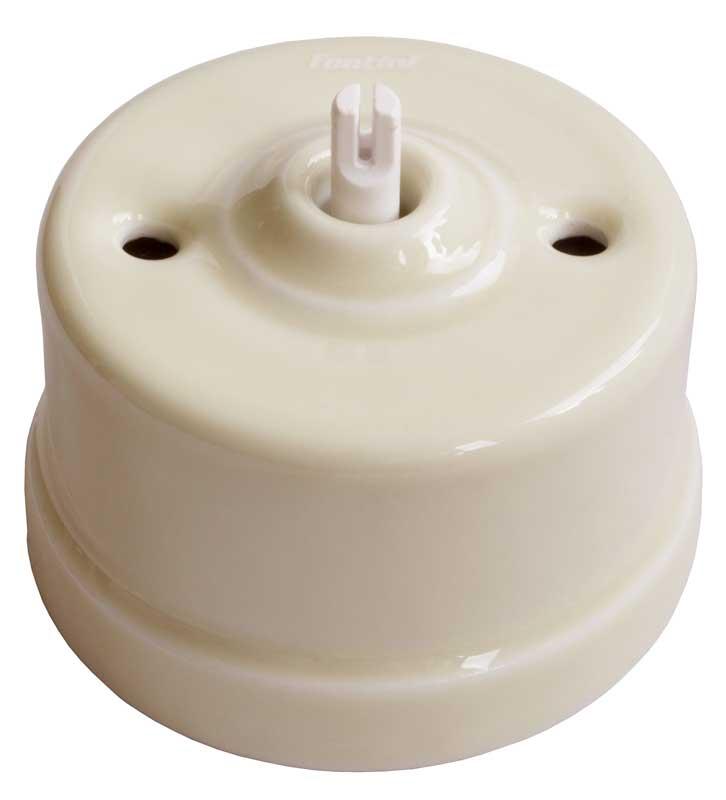 Schalter – Cremeweißes Porzellan ohne Drehknopf (Wechsel-/Aus-/Drehschalter)