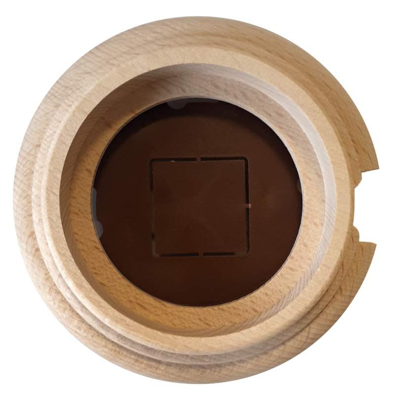 Träram till utanpåliggande strömbrytare 1 hål - Obehandlat trä - gammaldags inredning - klassisk stil - retro - sekelskifte