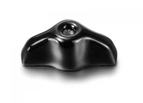 Knob to power switch - Retro, black porcelain with black screw