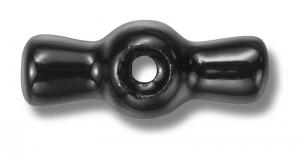 Drehknopf für Schalter – schwarzes Porzellan mit schwarzen Schrauben
