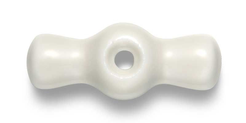 Knob to power switch - Off-white porcelain with bronze screw