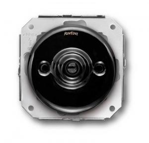 Insert rotary two-way switch - Black porcelain