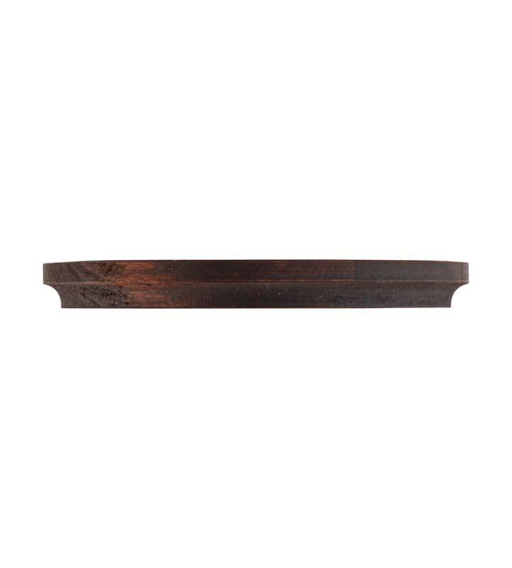 Brown wooden plate without cord groove