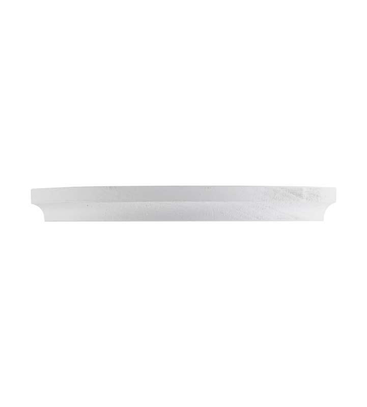 White wooden plate without cord groove