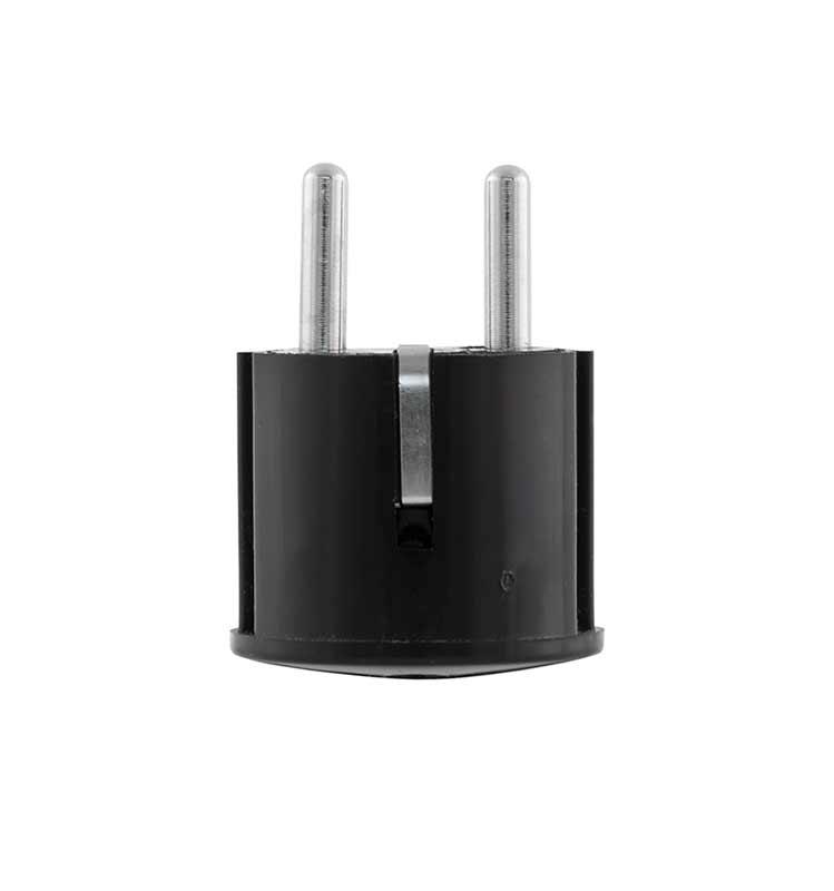 Wall plug with earth - Black